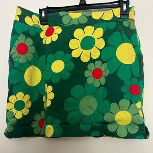 Loudmouth Green Floral A-Line Skirt